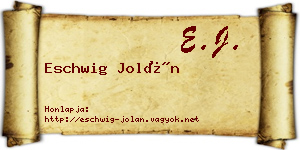 Eschwig Jolán névjegykártya